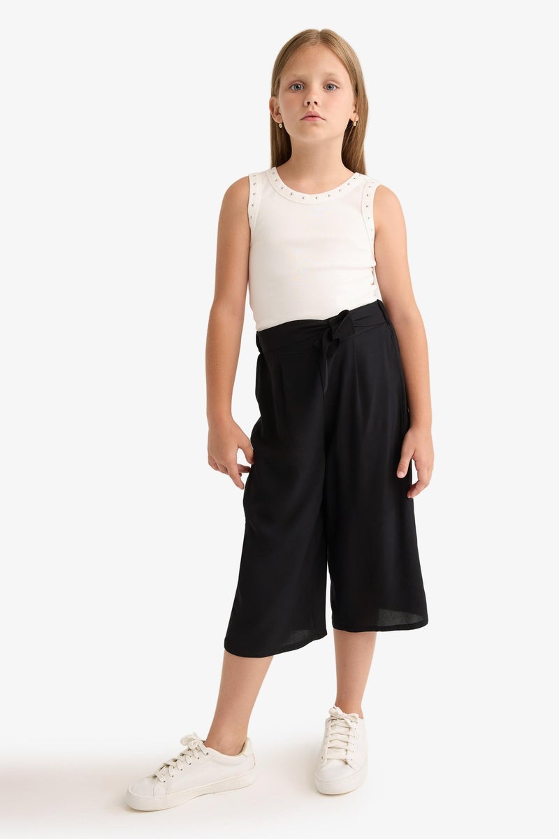 DeFacto Black Girl Girl Culotte Wide Leg Viscose Trousers Casual - Image 3